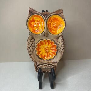 Vintage Treasure Craft Ceramic Owl Wall Hanging Plaque Los Angeles California